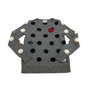 LABEL+thread Polka Dot Mix Grey Cashmere Wool Sweater Size XS